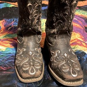 Roper Kids Square Laser Cutout Boots